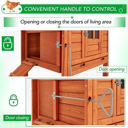 AECOJOY 144'' Grande pollaio con recinto in legno Gabbia per pollame