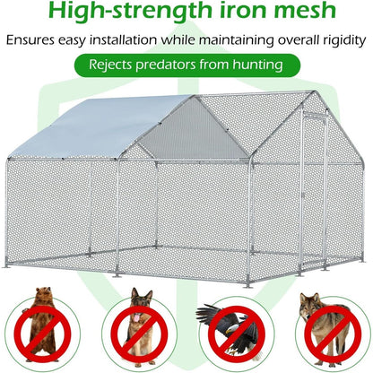 AECOJOY Grande pollaio in metallo con gabbia per polli in metallo