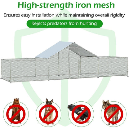 AECOJOY Grande pollaio in metallo con gabbia per polli in metallo