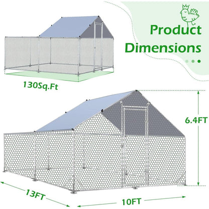 AECOJOY Grande pollaio in metallo con gabbia per polli in metallo