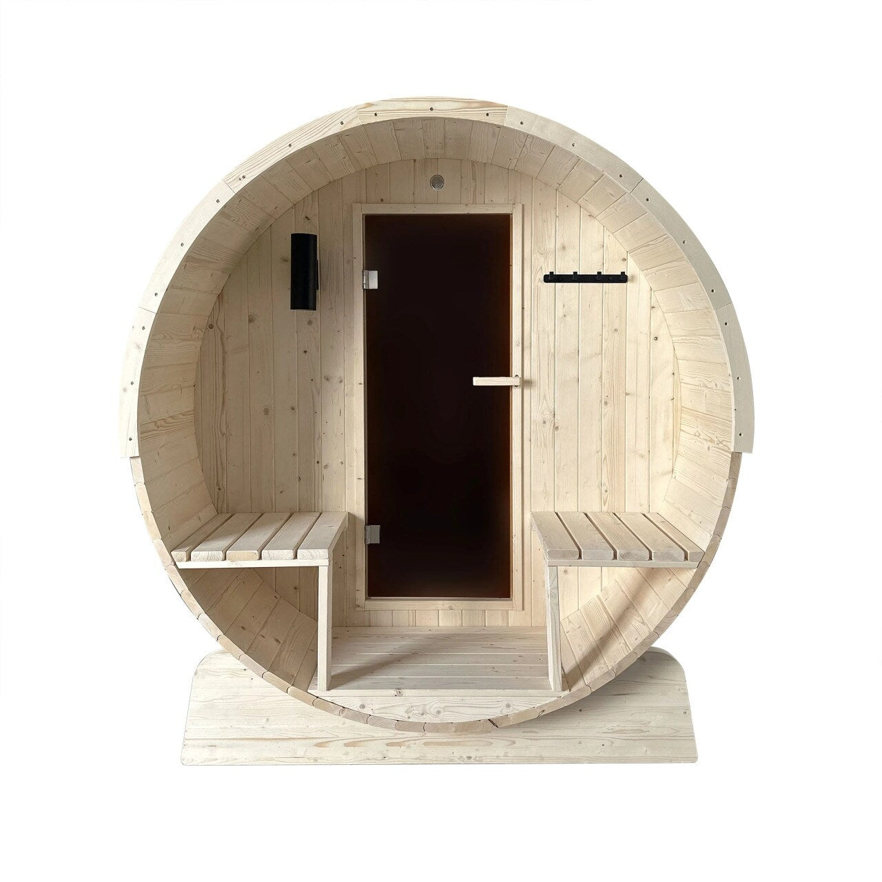 Sauna a botte in pino finlandese bianco ALEKO per 6-8 persone con riscaldatore elettrico UL - 88L x 73W x 79H pollici