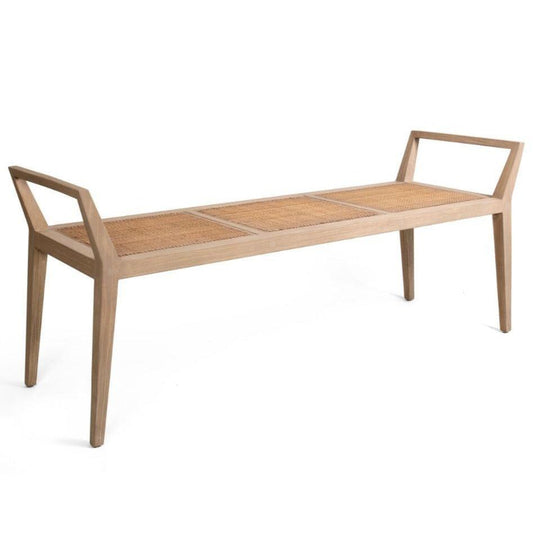 Panca moderna in rattan naturale