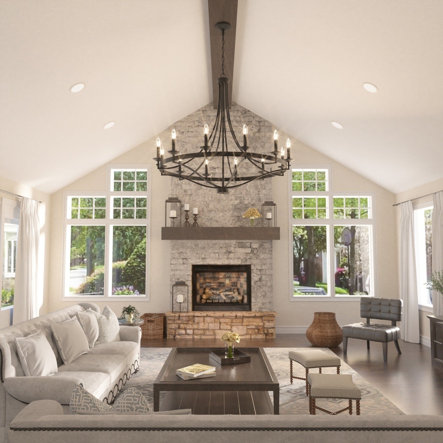 Lampadario Fidenza a 12 luci in stile Impero moderno in stile fattoria con UL - D40'' * H135''