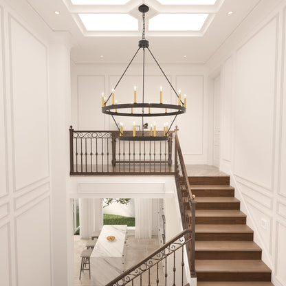 Lampadario Acroma da 20 luci moderno stile fattoria da 40 pollici a forma di ruota di carro con UL