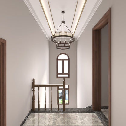 Lampadario Acroma da 20 luci moderno stile fattoria da 40 pollici a forma di ruota di carro con UL