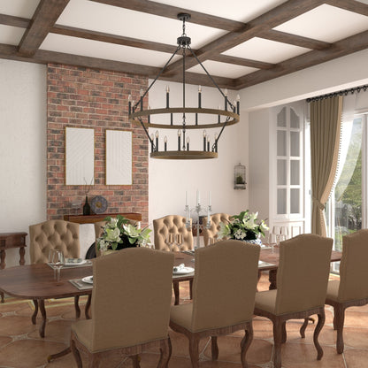 Lampadario Acroma da 20 luci moderno stile fattoria da 40 pollici a forma di ruota di carro con UL