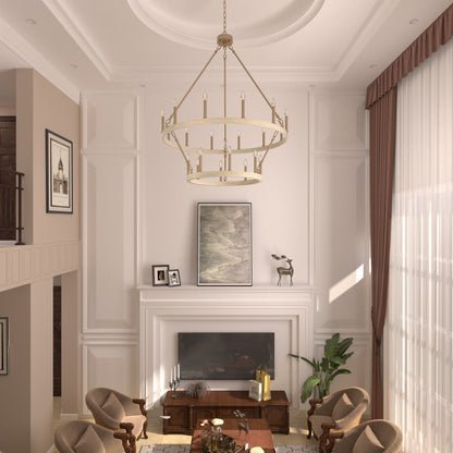 Lampadario Acroma da 20 luci moderno stile fattoria da 40 pollici a forma di ruota di carro con UL