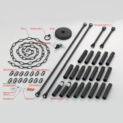 Lampadario Acroma da 20 luci moderno stile fattoria da 40 pollici a forma di ruota di carro con UL