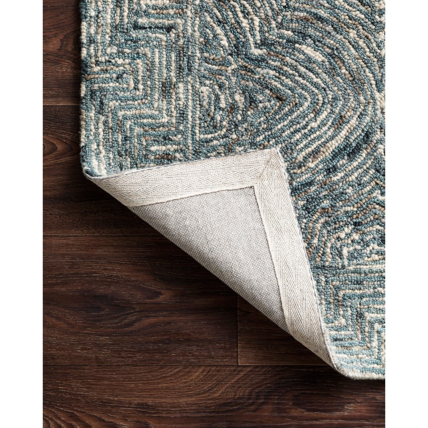 Tappeto contemporaneo Alexander Home Aspen Denim Wool tuftato a mano