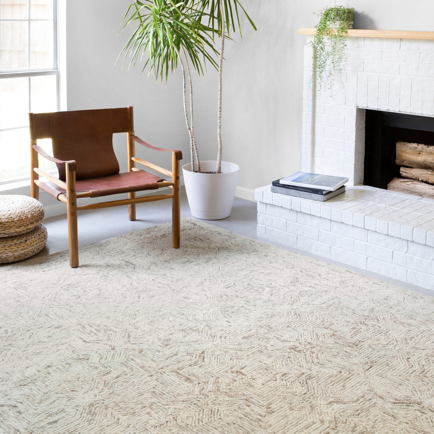 Tappeto contemporaneo in lana annodato a mano Alexander Home Aspen Neutral