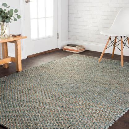 Tappeto Alexander Home Farmhouse in iuta e pelle intrecciato a mano