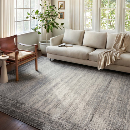 Tappeto moderno con bordo astratto Grant di Alexander Home