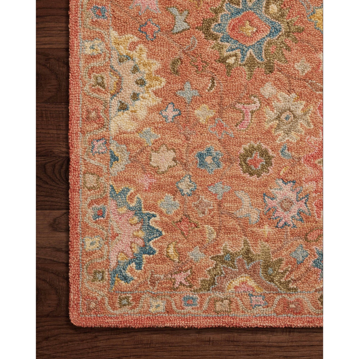 Tappeto Alexander Home Megan Floral lavorato a mano in lana al 100%
