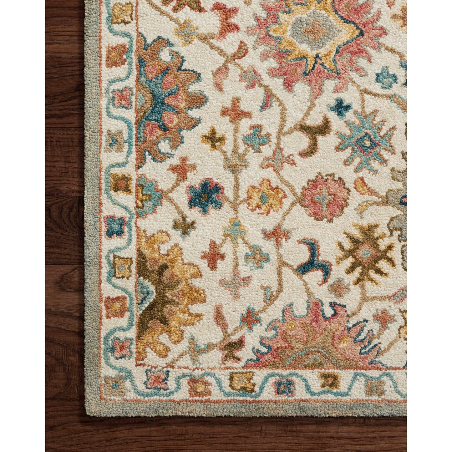 Tappeto Alexander Home Megan Floral lavorato a mano in lana al 100%