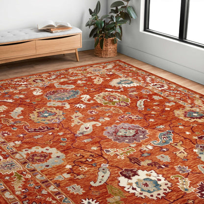 Tappeto Alexander Home Megan Floral lavorato a mano in lana al 100%