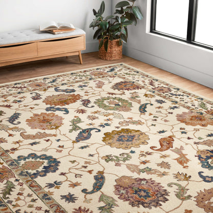 Tappeto Alexander Home Megan Floral lavorato a mano in lana al 100%
