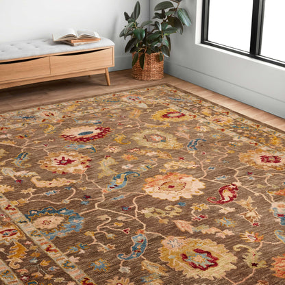 Tappeto Alexander Home Megan Floral lavorato a mano in lana al 100%