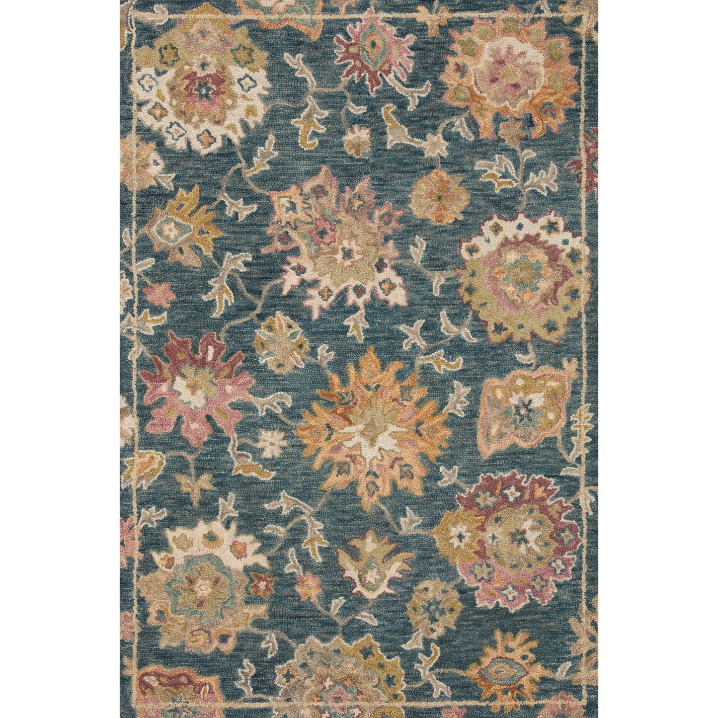 Tappeto Alexander Home Megan Floral lavorato a mano in lana al 100%