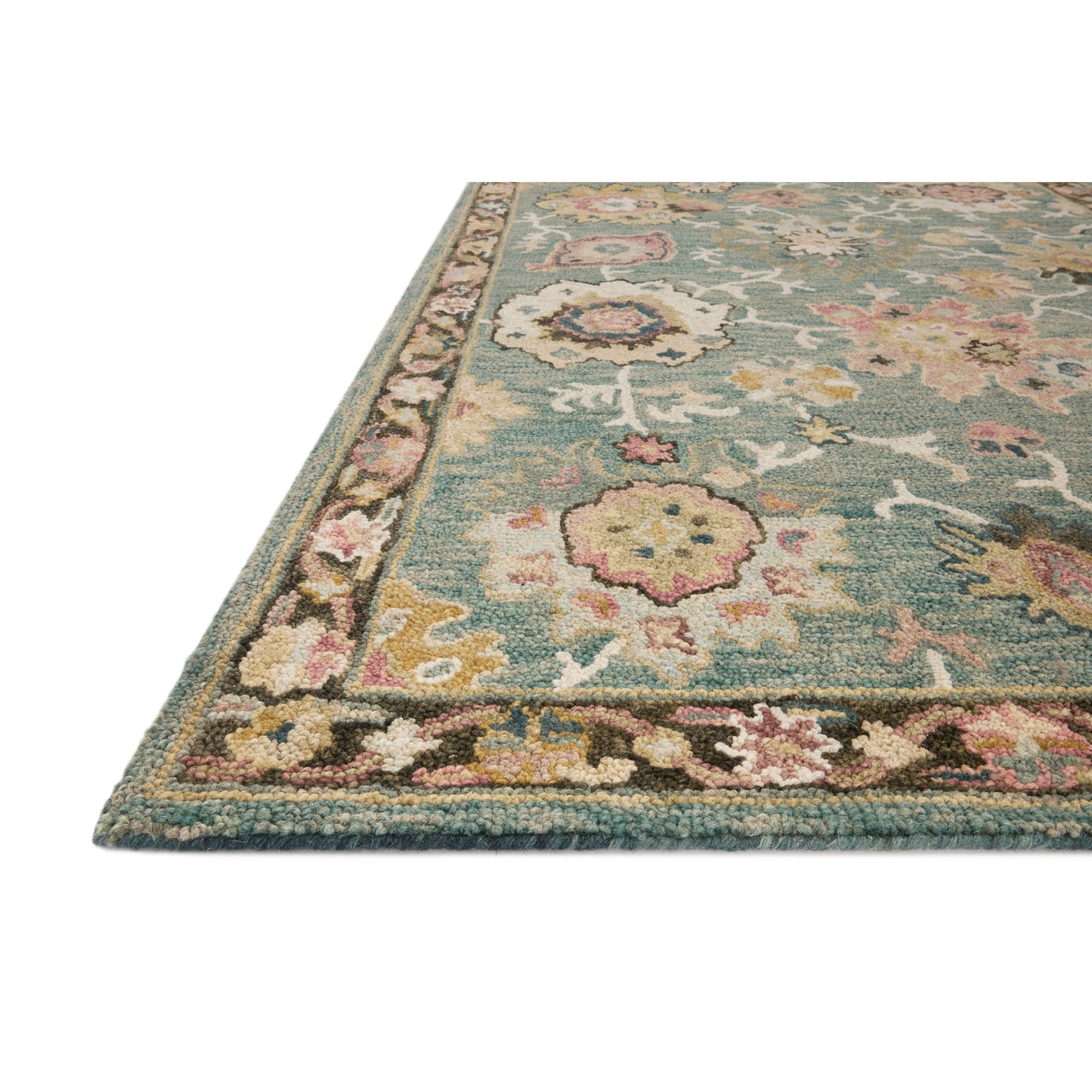Tappeto Alexander Home Megan Floral lavorato a mano in lana al 100%