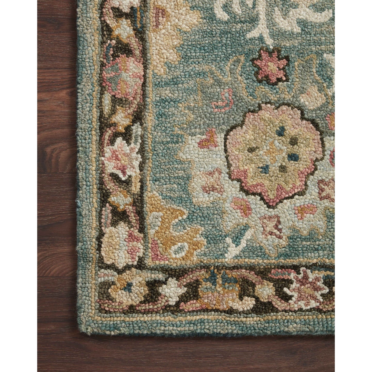 Tappeto Alexander Home Megan Floral lavorato a mano in lana al 100%