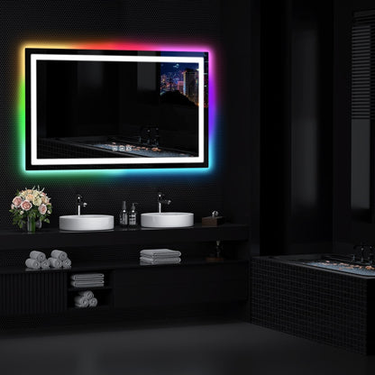 Specchio da bagno antiappannamento retroilluminato RGB e frontale a LED