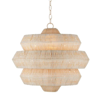 Lampadario Antibes in rattan imbiancato