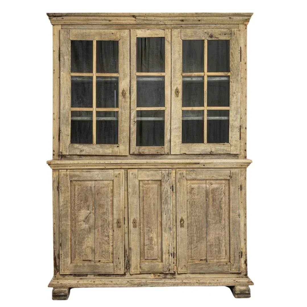 Antica vetrina in rovere tedesca, 1840 circa