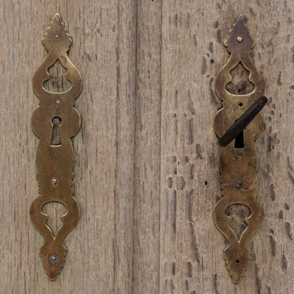 Mobiletto francese decorato ad arco con ante in rete metallica, circa 1860