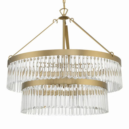 Lampadario a prisma in vetro Art Déco