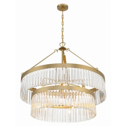 Lampadario a prisma in vetro Art Déco