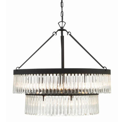 Lampadario a prisma in vetro Art Déco