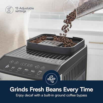 Macchina per caffè espresso automatica con montalatte manuale, macinacaffè integrato, ECAM29043SB