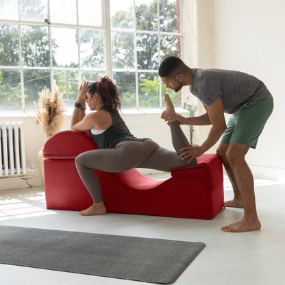 Chaise longue convertibile Avana Kami / Yoga e massaggio - Pouf 2 in 1 con poltrona da yoga pieghevole nascosta, microvelluto - N/D