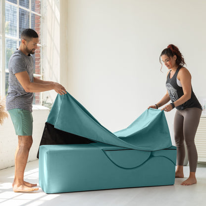 Chaise longue convertibile Avana Kami / Yoga e massaggio - Pouf 2 in 1 con poltrona da yoga pieghevole nascosta, microvelluto - N/D