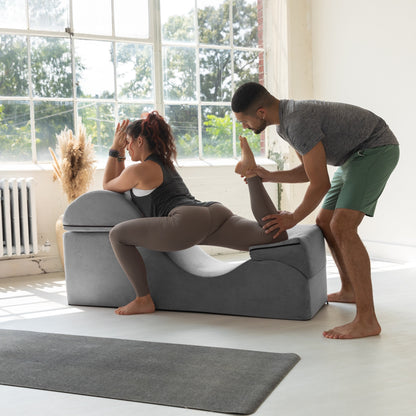 Chaise longue convertibile Avana Kami / Yoga e massaggio - Pouf 2 in 1 con poltrona da yoga pieghevole nascosta, microvelluto - N/D