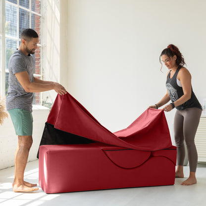 Chaise longue convertibile Avana Kami / Yoga e massaggio - Pouf 2 in 1 con poltrona da yoga pieghevole nascosta, microvelluto - N/D