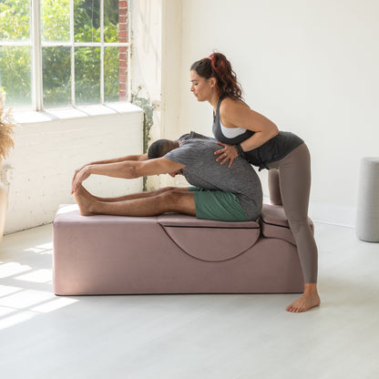 Chaise longue convertibile Avana Kami / Yoga e massaggio - Pouf 2 in 1 con poltrona da yoga pieghevole nascosta, microvelluto - N/D