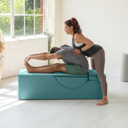 Chaise longue convertibile Avana Kami / Yoga e massaggio - Pouf 2 in 1 con poltrona da yoga pieghevole nascosta, microvelluto - N/D