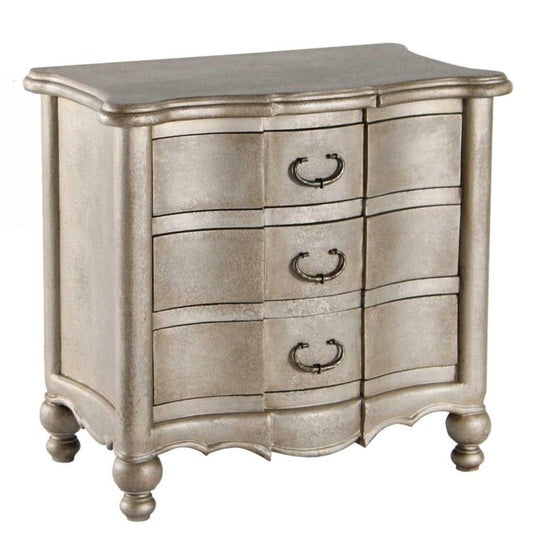 Cassettiera laterale dipinta in argento veneziano