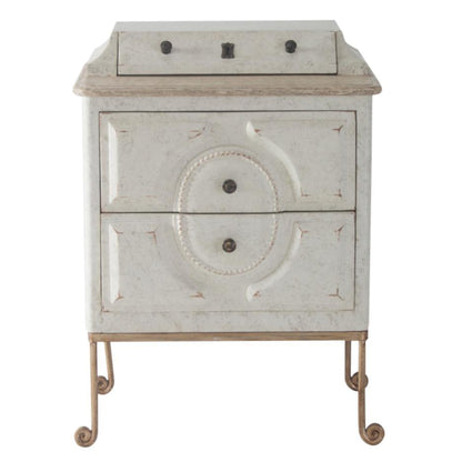 Comodino con cassetto segreto in stile shabby chic francese