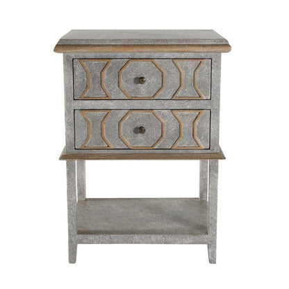 Comodino francese grigio dorato