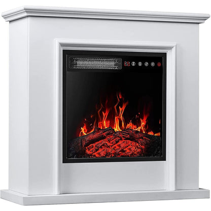 Camino elettrico BOSSIN 43 con mensola, inserto per camino elettrico da 23 pollici, mobile porta TV indipendente con camino in legno