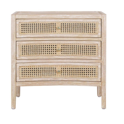 Cassettiera laterale curva naturale con cassetti in canna