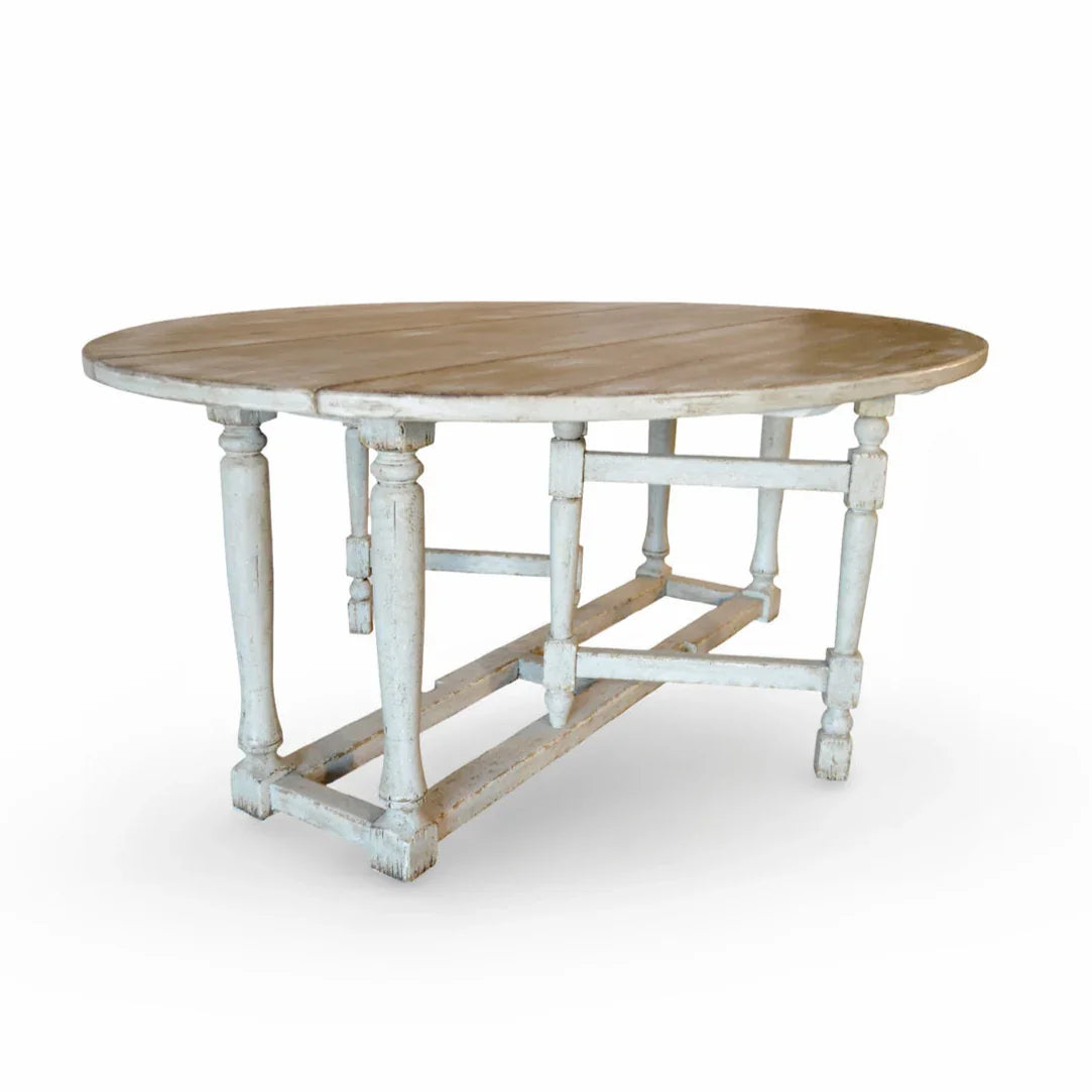 Tavolo da pranzo ovale rustico con ribalta