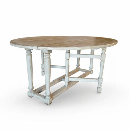 Tavolo da pranzo ovale rustico con ribalta