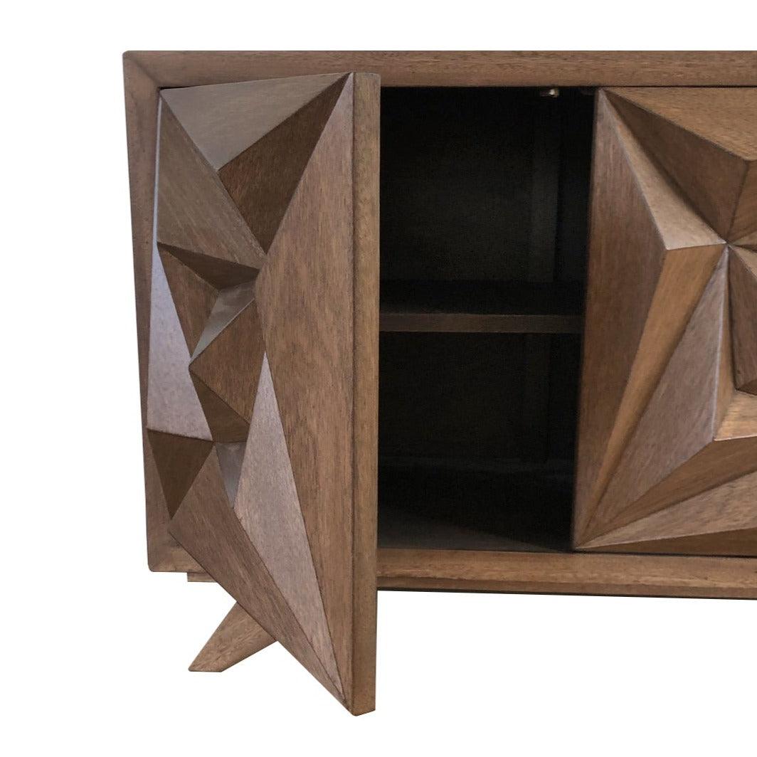 Buffet con porta geometrica di metà secolo