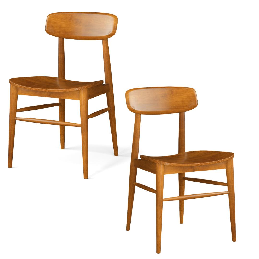 Sedia laterale in legno in stile moderno di metà secolo