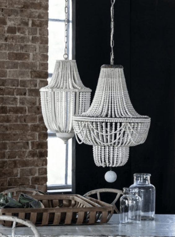 Lampadario Bella White con perline