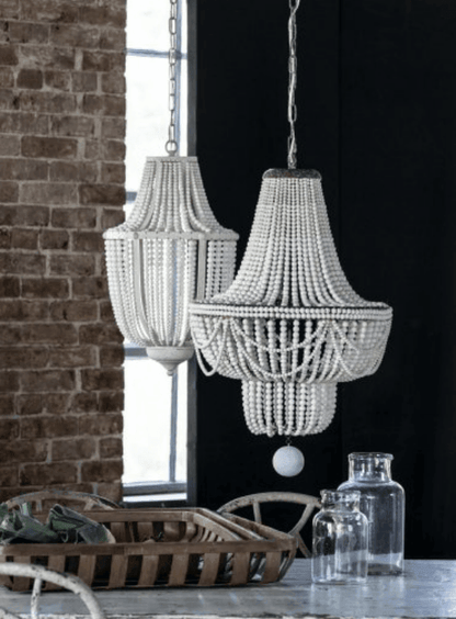 Lampadario Bella White con perline