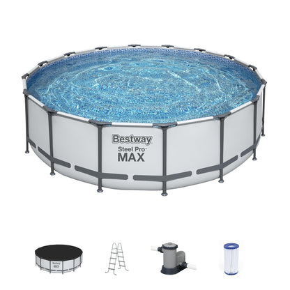 Piscina fuori terra rotonda Bestway Steel Pro MAX con pompa e copertura